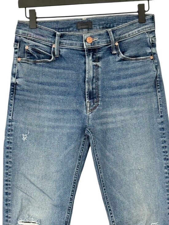 Mother Women's The Mid Rise Dazzler Ankle Fray Jeans in Going in Circles Size 27 - Picture 2 of 11